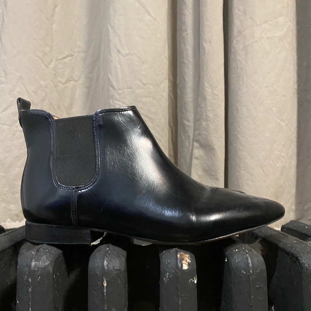 Made all black ankle boots.